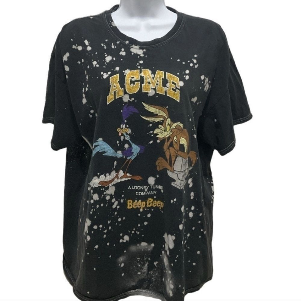 Looney Tunes ACME Acid Wash Road Runner Graphic Tee Size XL